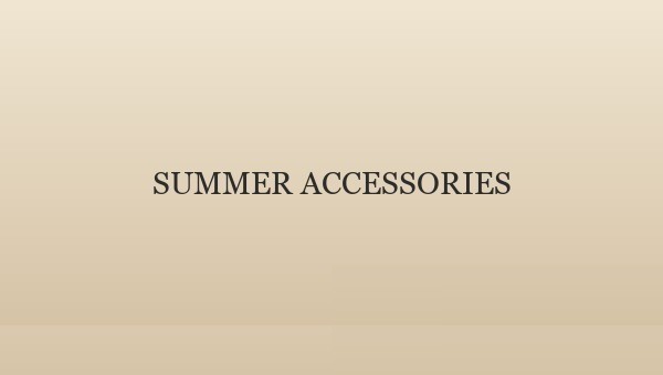 Summer accessories guide