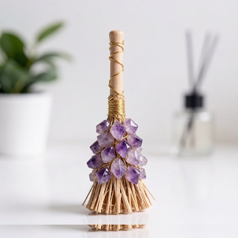 Crystal Magic Broom - TikTok viral energy cleansing broom