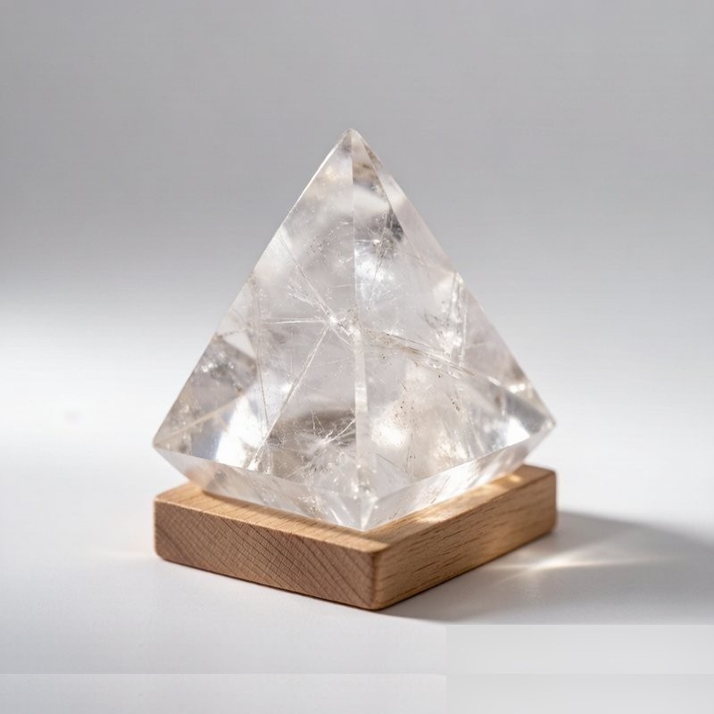 Crystal Energy Pyramid - Handcrafted natural quartz crystal pyramid for energy amplification
