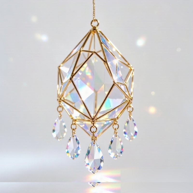 Crystal Sun Catcher - Rainbow prism window hanging