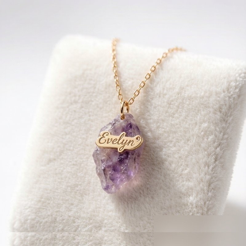 Personalized Name Necklace - Custom crystal pendant necklace