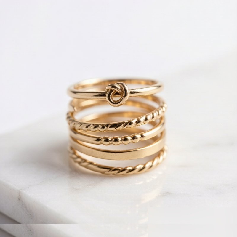 Stackable Gold Rings Set